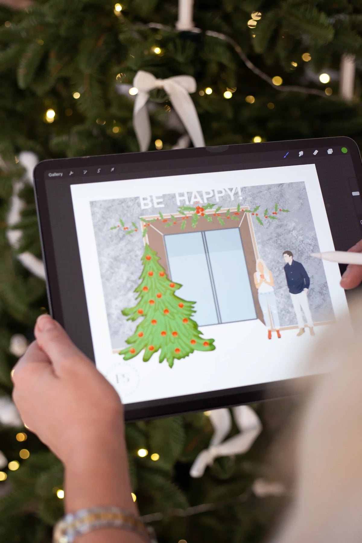 Procreate technique, holiday cards iPad and iPhone 