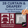 28 Procreate Curtain & Drapery Brushes | Window Treatment -  Procreate Brush Shop by Sviatlana Fedzianiova