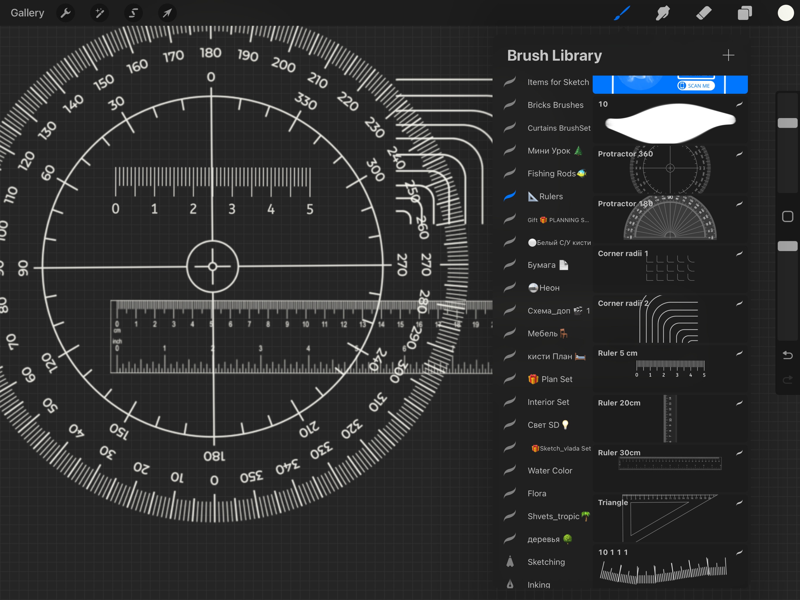 Achieve CAD-level precision in Procreate for floor plans using digital ruler brushes and angle guides