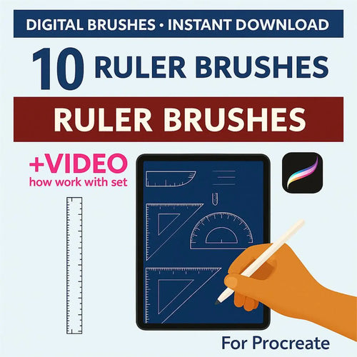 10 Procreate Ruler Brushes: Digital Measurement Kit for Floor Plan - Procreate Brush Shop by Sviatlana Fedzianiova