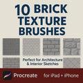 10 Procreate Brick Texture Brushes & Stamps - Procreate Brush Shop by Sviatlana Fedzianiova