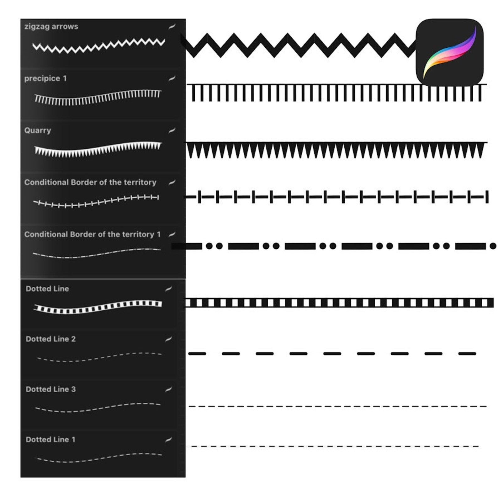 Using Procreate brushes for engineering markup. Adding accurate dimension lines to technical drawings