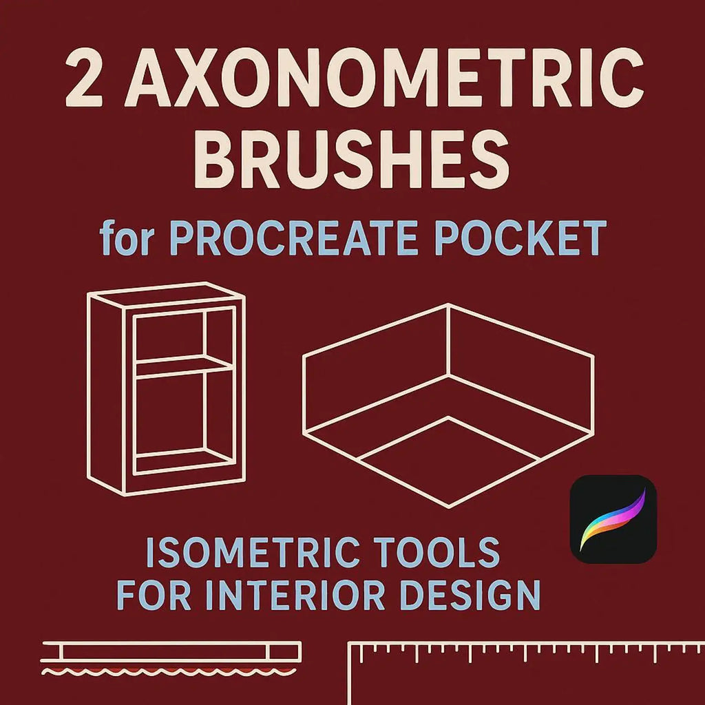 2 Procreate Axonometric Brushes |  Isometric Grid Tool - Procreate Brush Shop by Sviatlana Fedzianiova