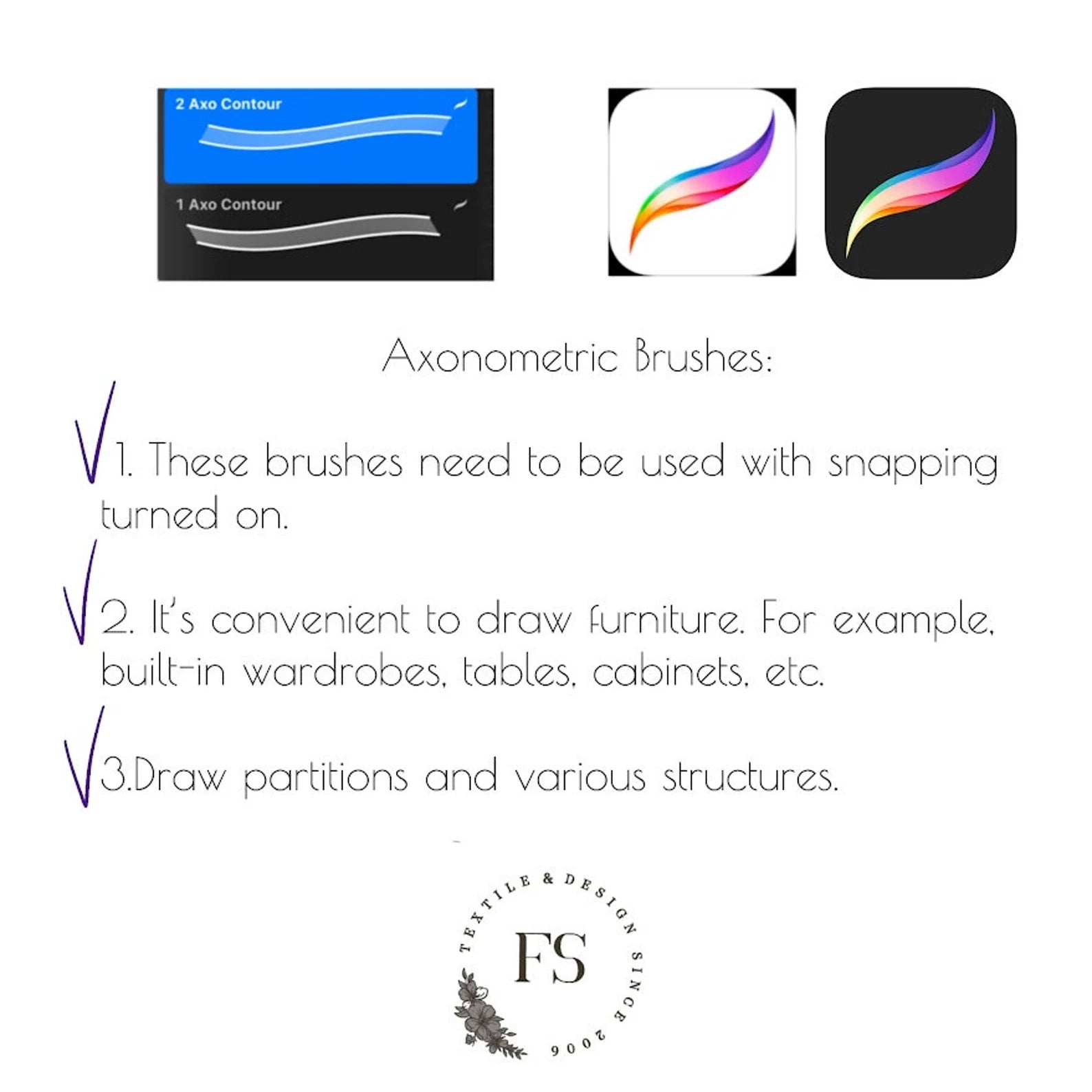 Drawing an isometric architectural sketch in Procreate using the axonometric grid brush