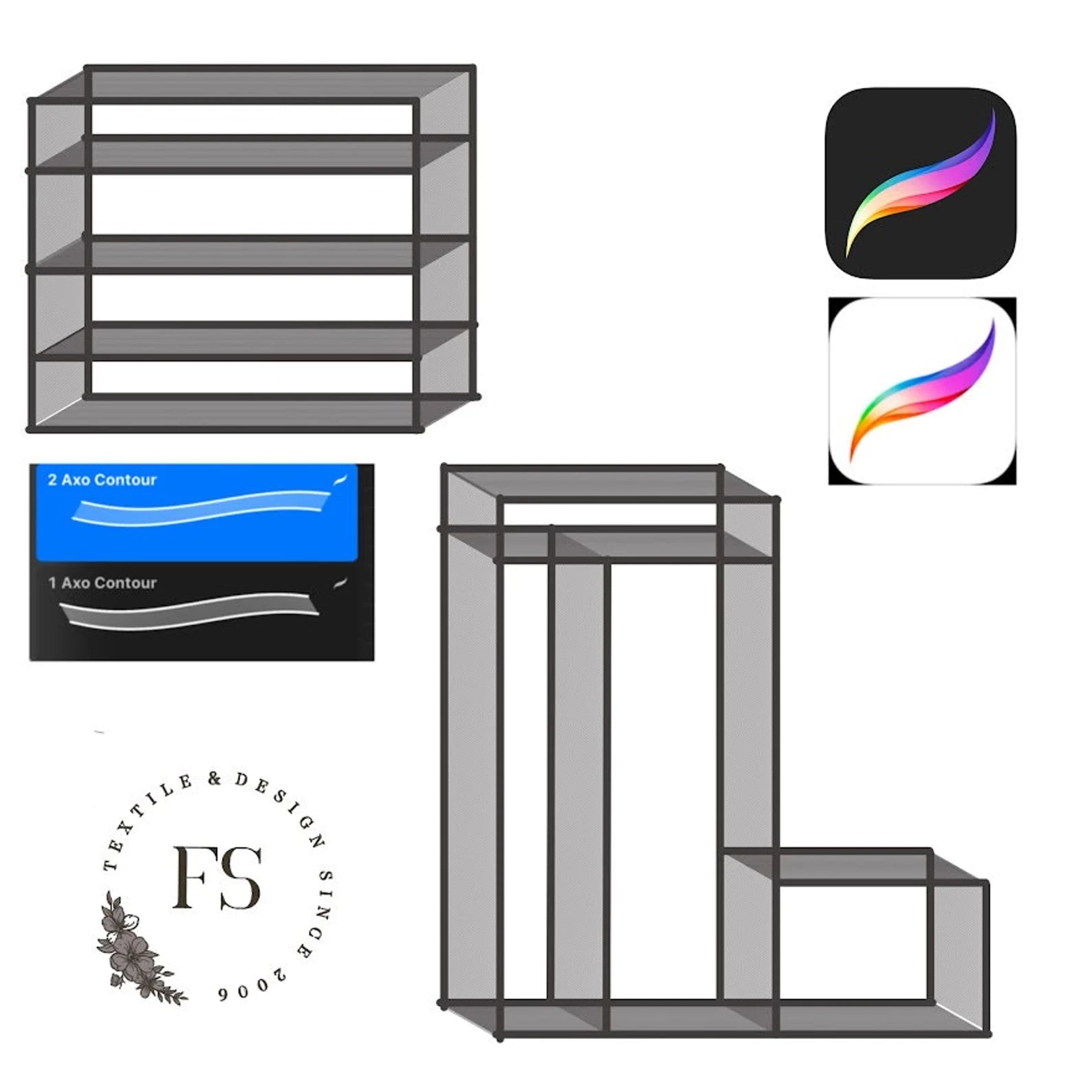 Procreate Isometric Grid Tool for 3D drawing and precise architectural visualizations