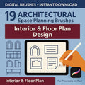 19 Procreate Architectural Brushes | Space Planning & Interior Design - Procreate Brush Shop by Sviatlana Fedzianiova