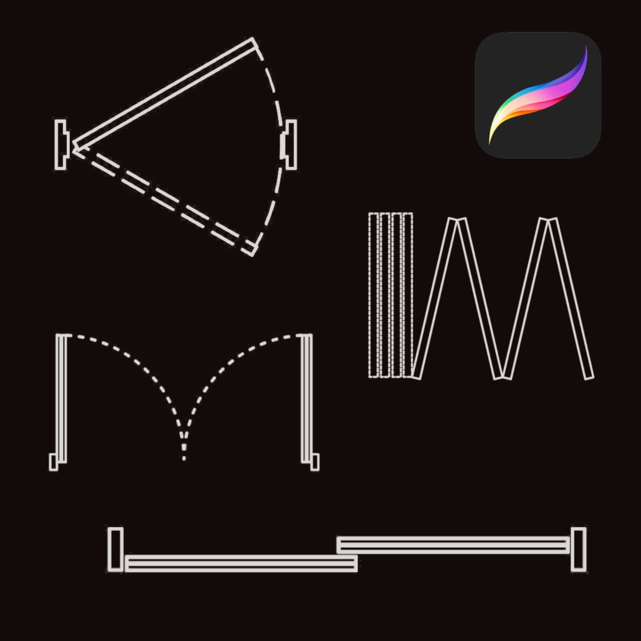 Procreate door stamp set with Commercial License included. Digital brushes for architects.