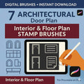 7 Doors Procreate Stamps | Architectural Elevation Sketch Brushes - Procreate Brush Shop by Sviatlana Fedzianiova