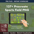 137+ Architectural Pool & Sports Field PNG for Procreate & PS - Procreate Brush Shop by Sviatlana Fedzianiova
