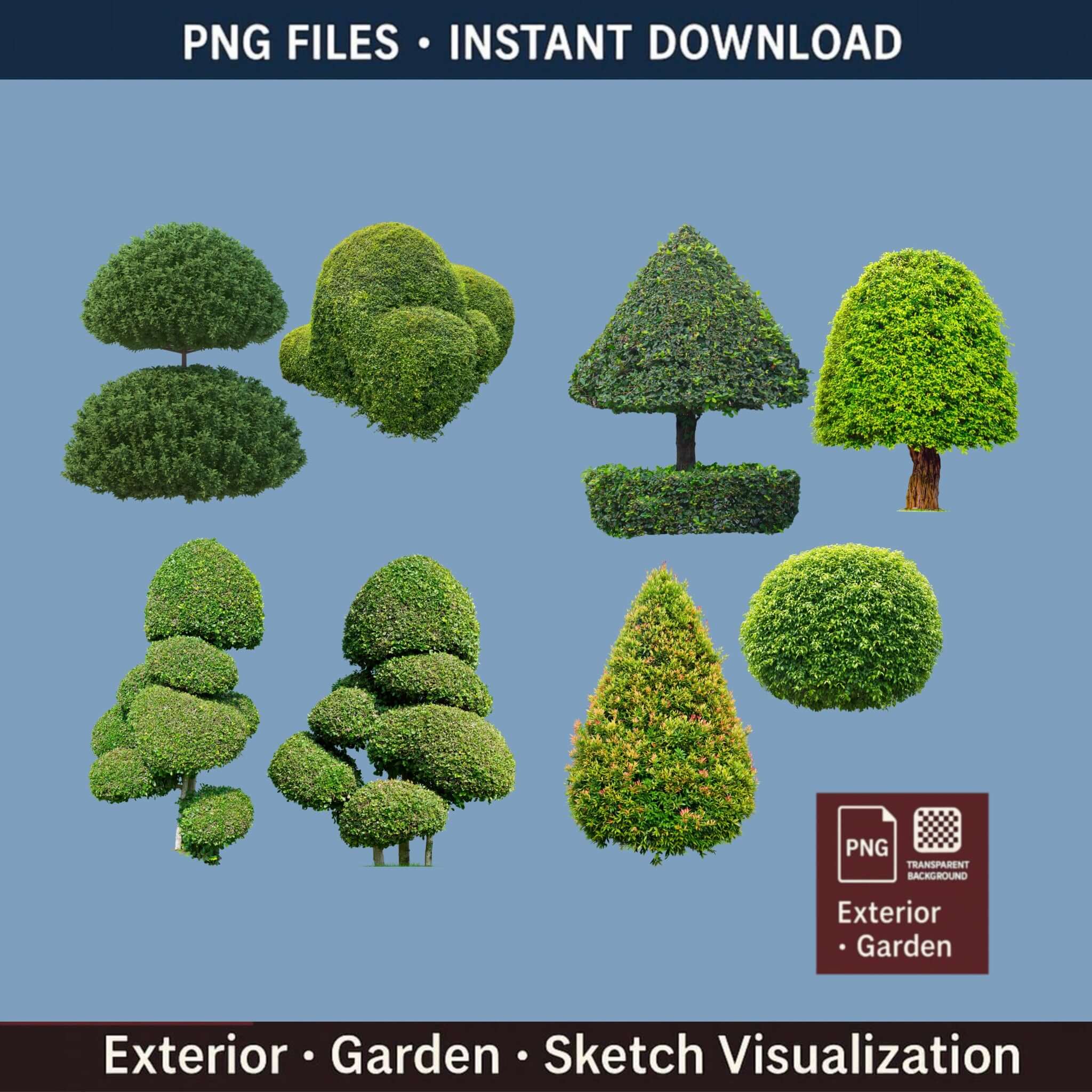 Architectural rendering lights PNG clipart set for realistic interior scenes