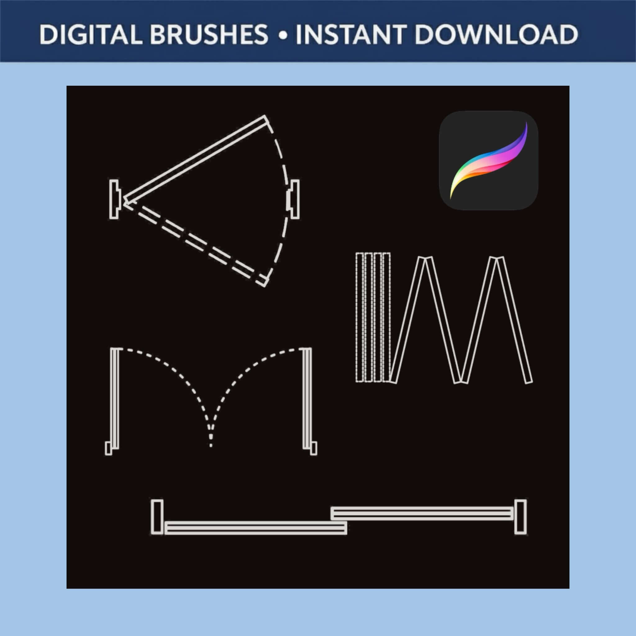Front door and window Procreate stamp set for facade design plans