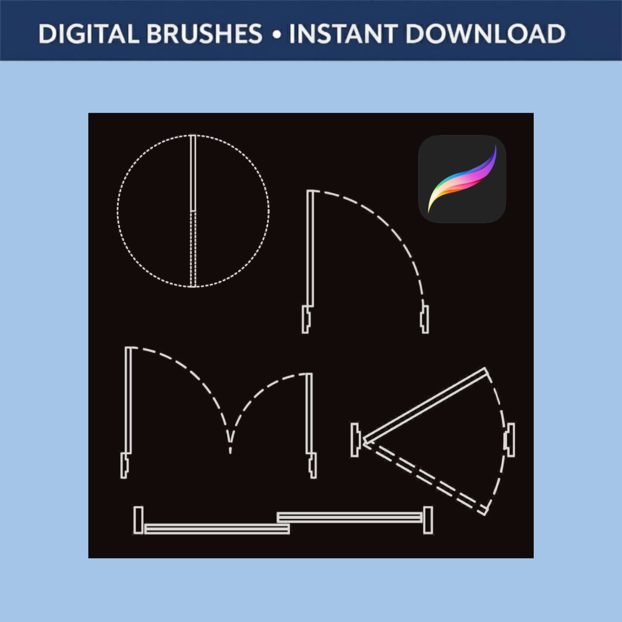 Classic interior door stamp brushes for Procreate elevation sketches