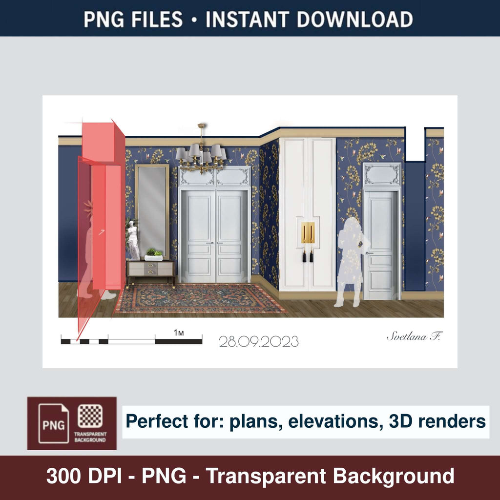 80+ Architectural People Silhouettes PNG | Photoshop & Procreate - Procreate Brush Shop by Sviatlana Fedzianiova