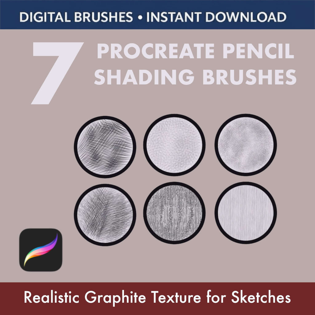 7 Procreate Pencil Shading Brushes | Realistic Sketch - Procreate Brush Shop by Sviatlana Fedzianiova
