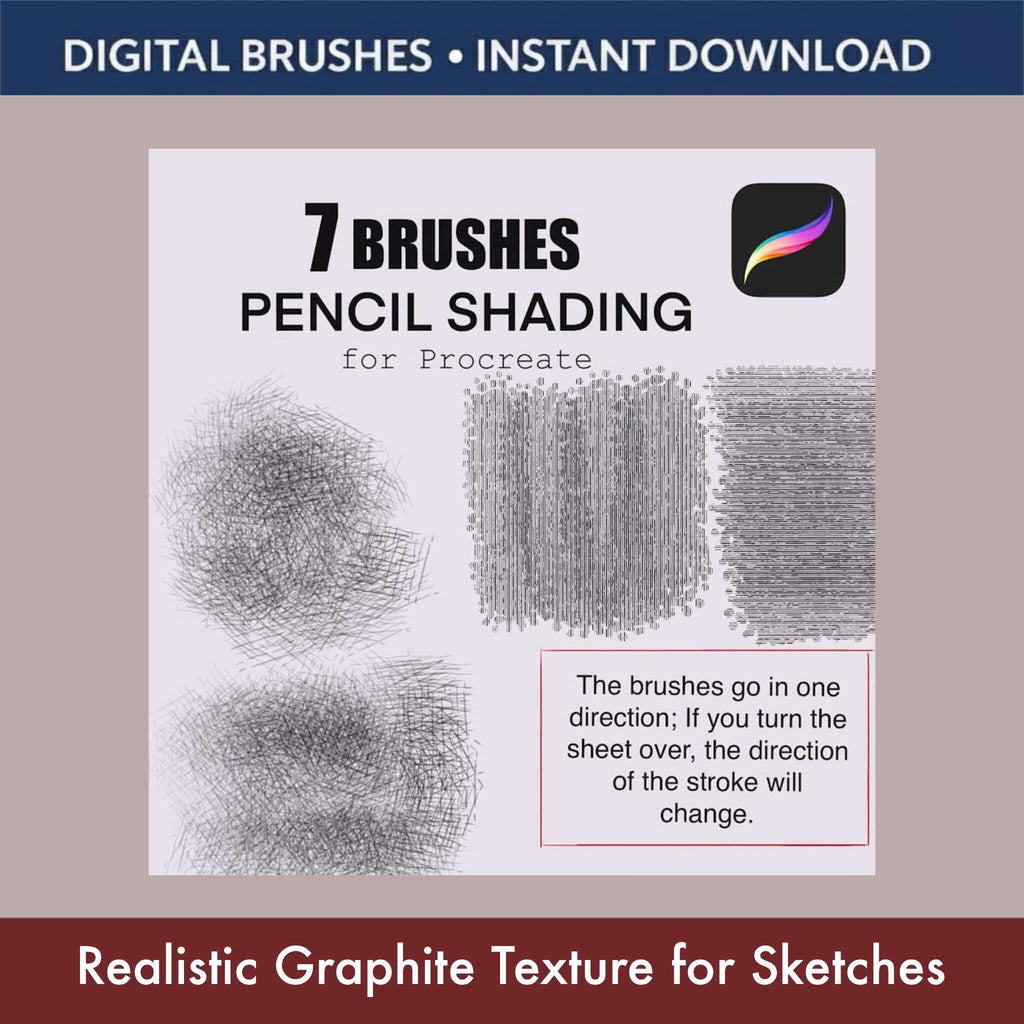 7 Procreate Pencil Shading Brushes | Realistic Sketch - Procreate Brush Shop by Sviatlana Fedzianiova