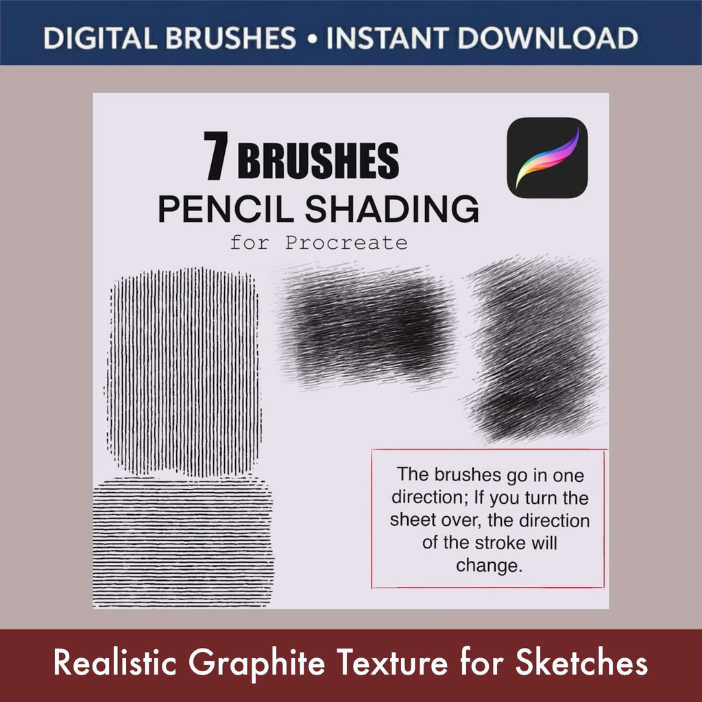 7 Procreate Pencil Shading Brushes | Realistic Sketch - Procreate Brush Shop by Sviatlana Fedzianiova