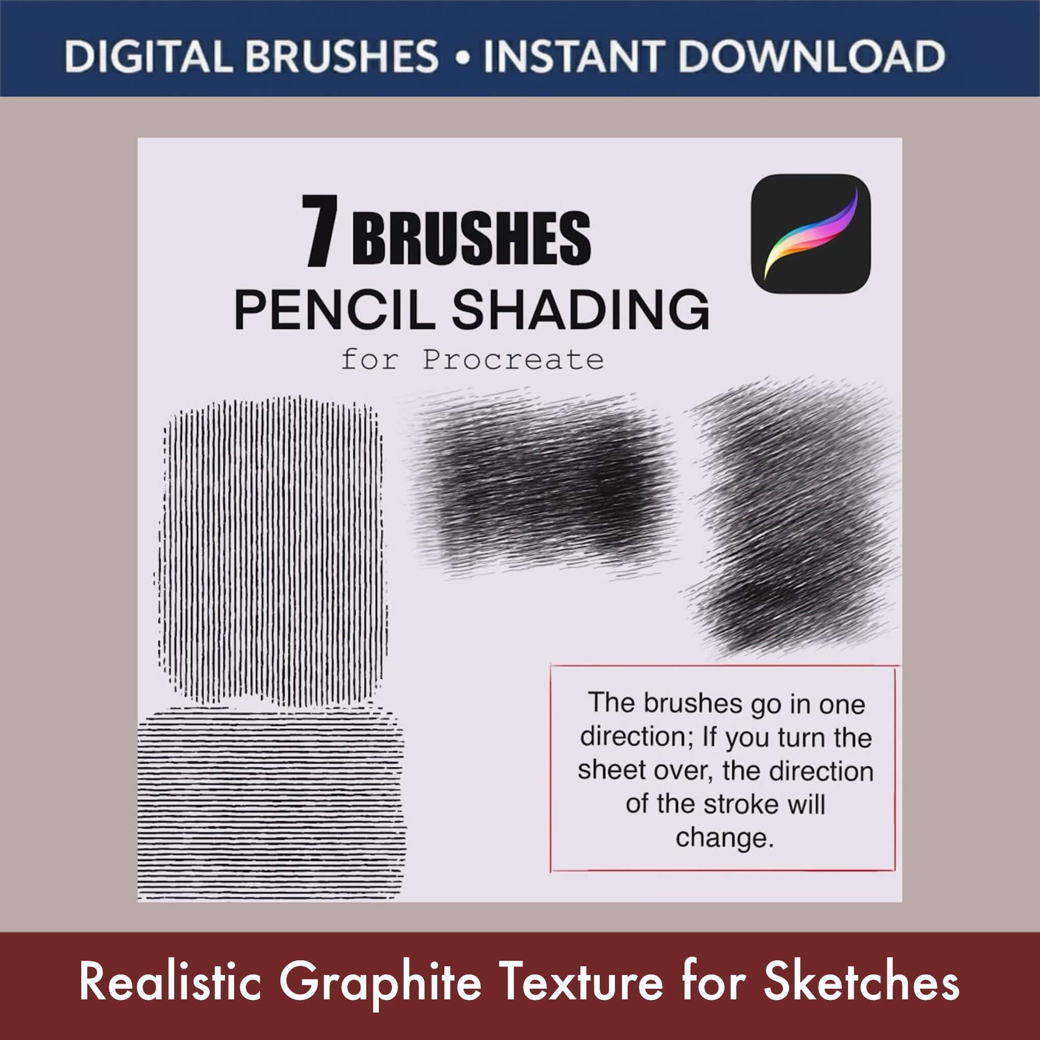 Realistic pencil grain Procreate brush for traditional drawing effect