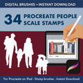 34 Procreate Architectural Scale People Brushes | Exterior - Procreate Brush Shop by Sviatlana Fedzianiova