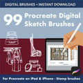 99 Procreate Digital Brushes for Sketches | All-in-One Precision - Procreate Brush Shop by Sviatlana Fedzianiova