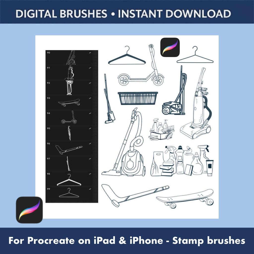 99 Procreate Digital Brushes for Sketches | All-in-One Precision - Procreate Brush Shop by Sviatlana Fedzianiova