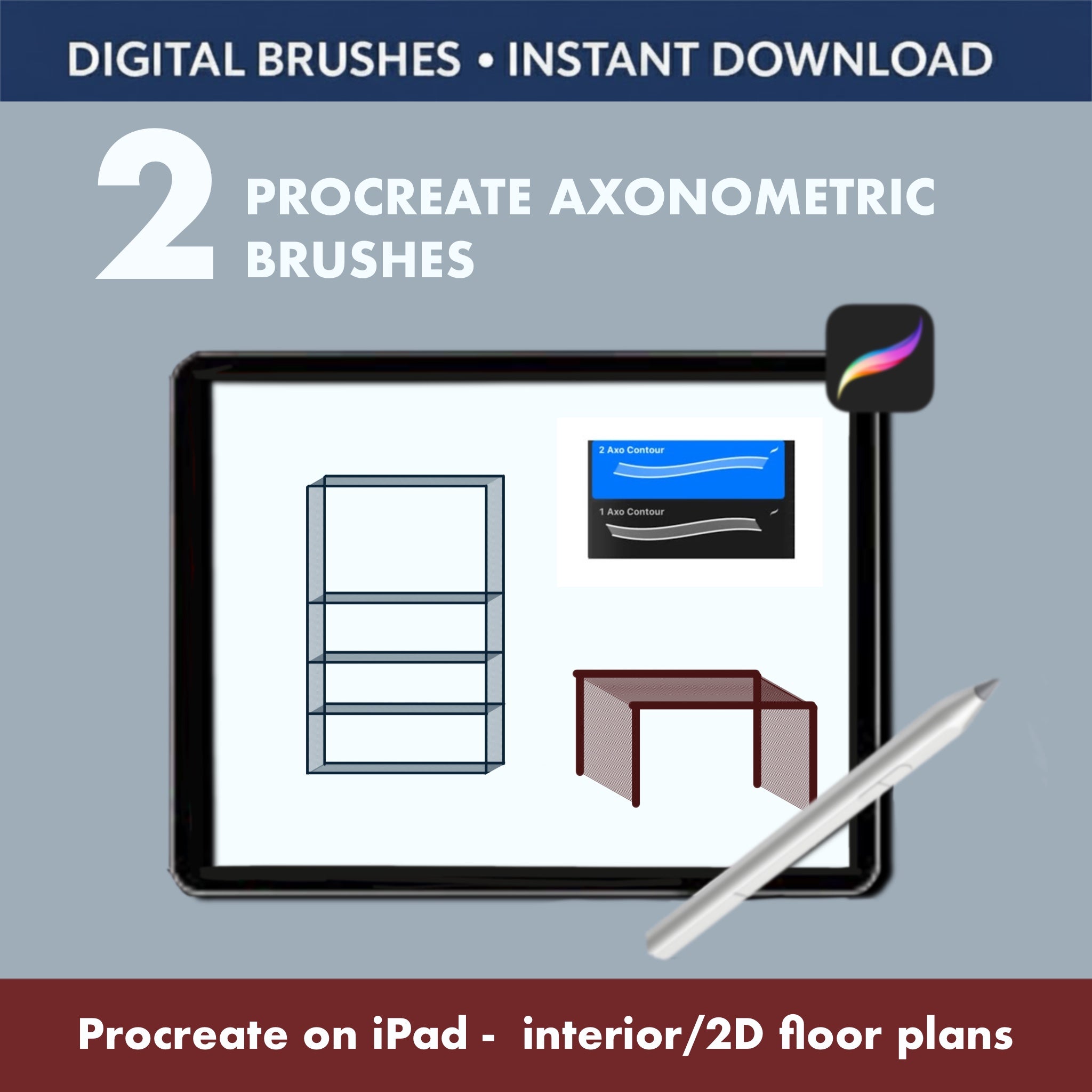 Procreate Isometric Grid Brush – Quick Axonometric Guide for 3D Sketches
