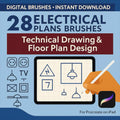 28 Procreate Electrical Plan Brushes - Procreate Brush Shop by Sviatlana Fedzianiova