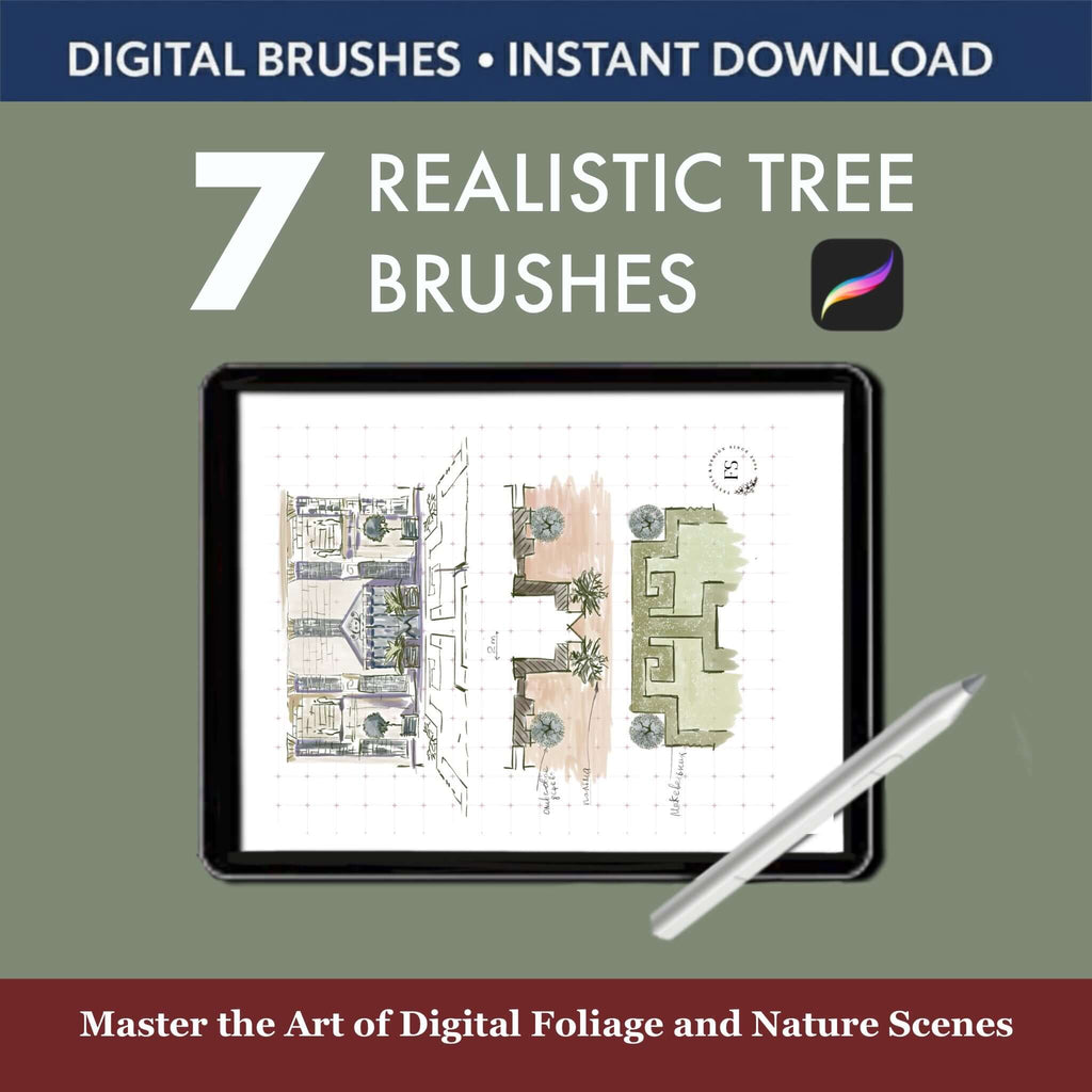 7 REALISTIC TREE BRUSHES & STAMPS FOR PROCREATE - Procreate Brush Shop by Sviatlana Fedzianiova