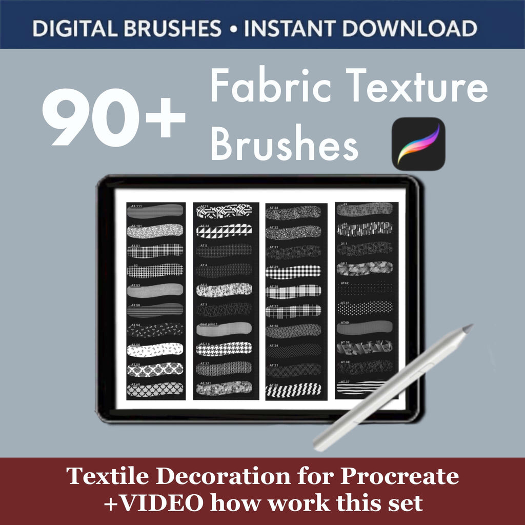 90+ Procreate Fabric Texture Brushes: Professional Textile Tools - Procreate Brush Shop by Sviatlana Fedzianiova