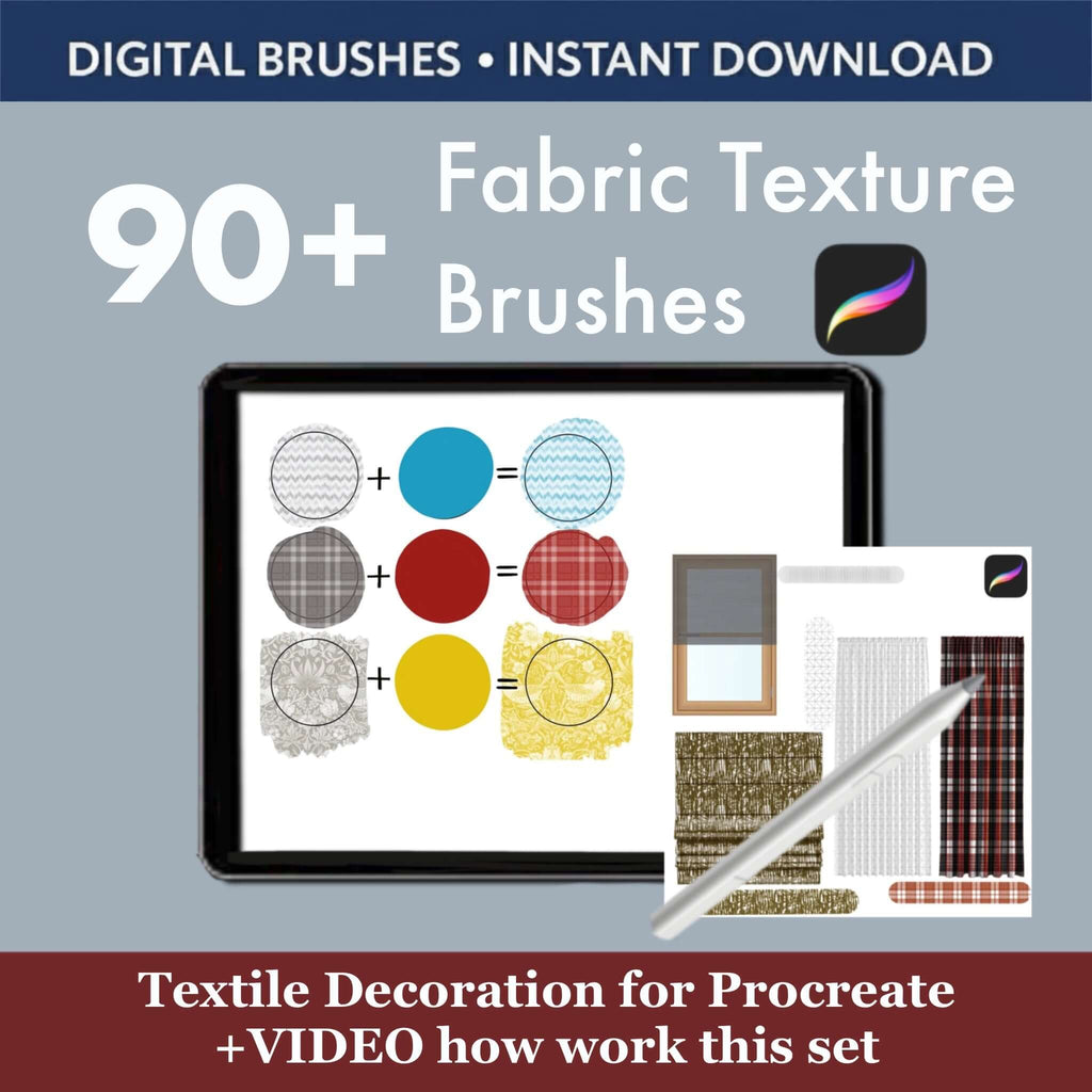 90+ Procreate Fabric Texture Brushes: Professional Textile Tools - Procreate Brush Shop by Sviatlana Fedzianiova