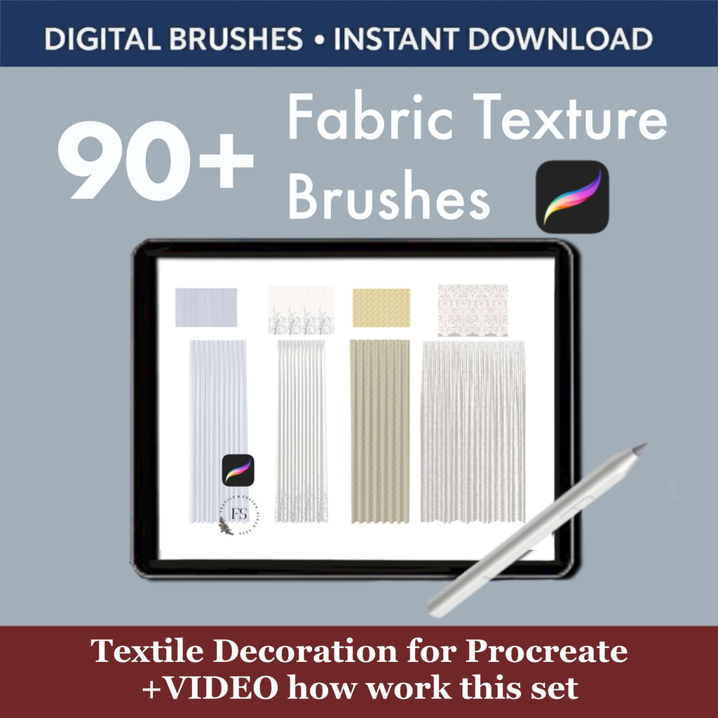 90+ Procreate Fabric Texture Brushes: Professional Textile Tools - Procreate Brush Shop by Sviatlana Fedzianiova