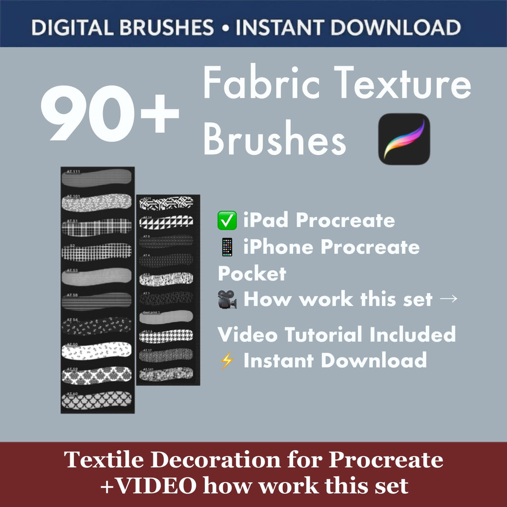 90+ Procreate Fabric Texture Brushes: Professional Textile Tools - Procreate Brush Shop by Sviatlana Fedzianiova