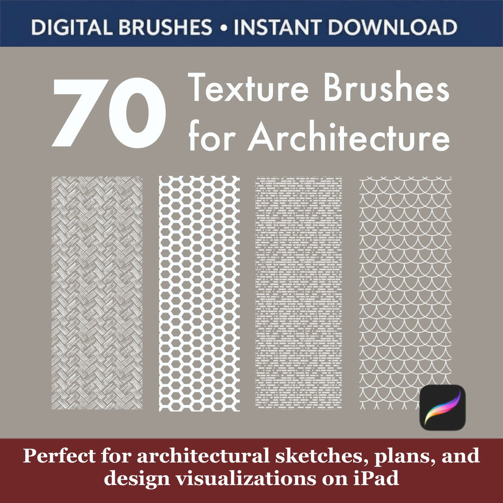 70 Procreate Texture Brushes for Architecture & Interior Design - Procreate Brush Shop by Sviatlana Fedzianiova