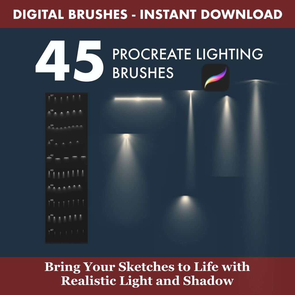 45 Procreate Lighting Brushes: Architectural Illumination Tools - Procreate Brush Shop by Sviatlana Fedzianiova