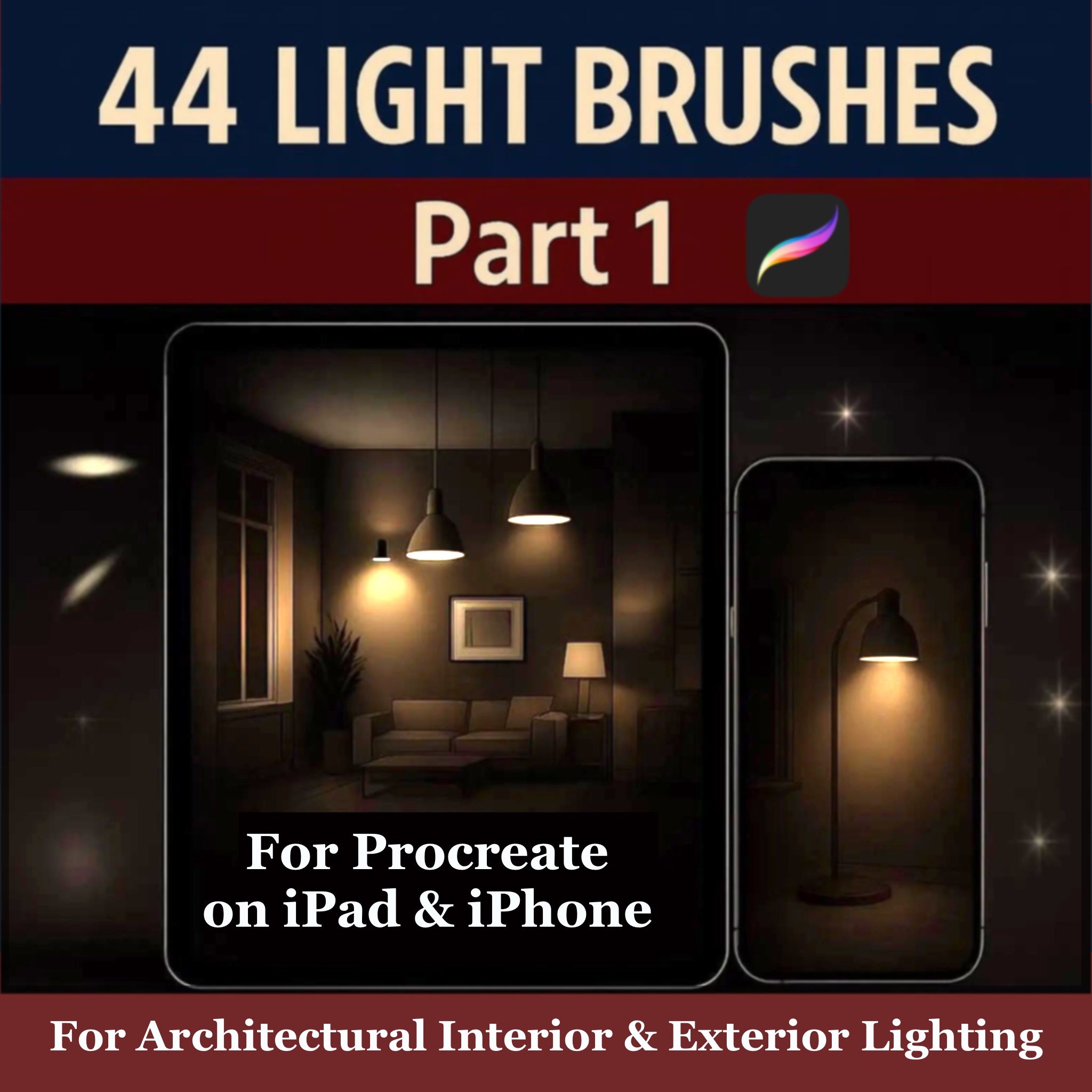 44 PROCREATE LIGHT BRUSHES: GLOW, SHIMMER &amp; ATMOSPHERE EFFECTS