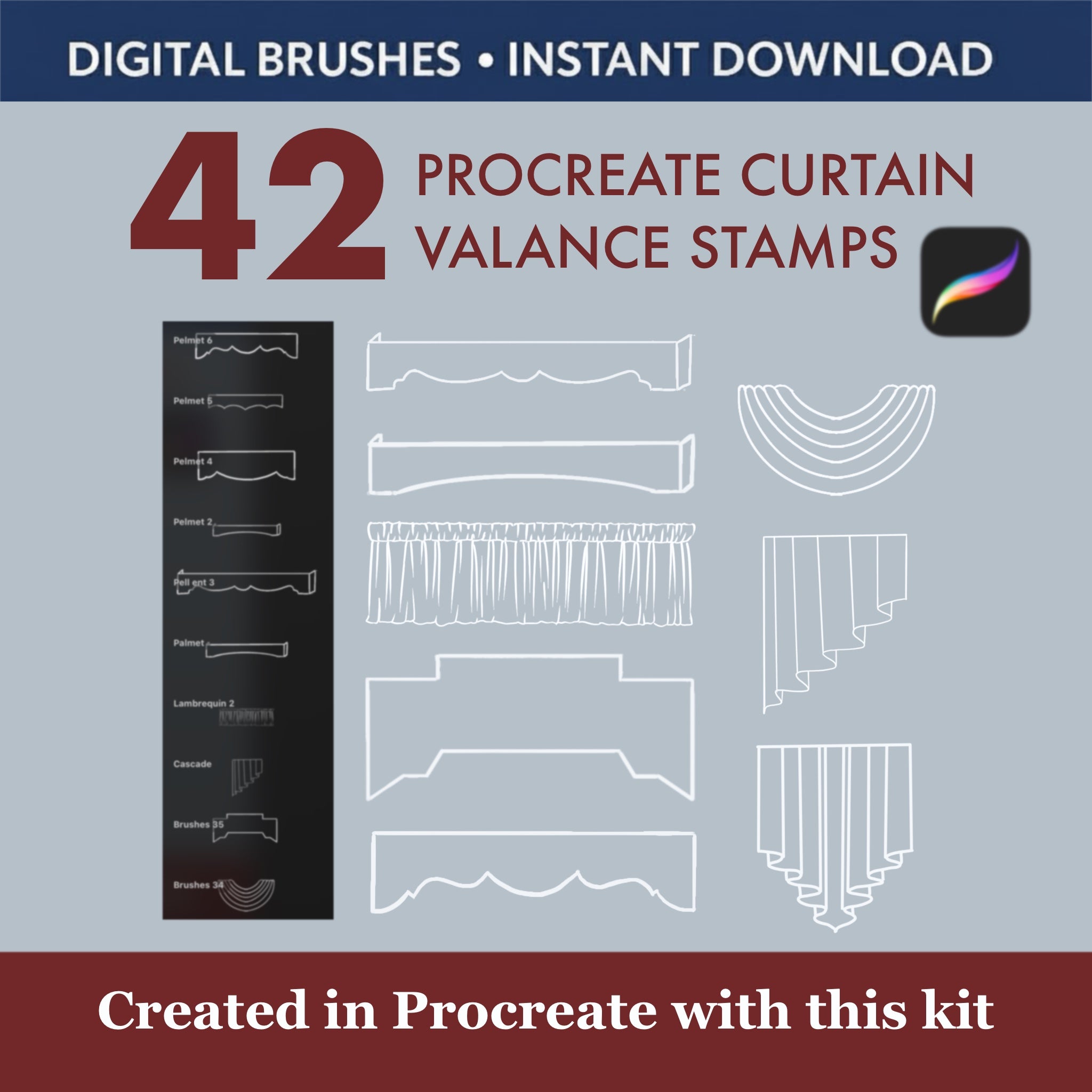 Perfect For: Quickly finalizing window treatment concepts, interior sketches, and detailed textile visualization.