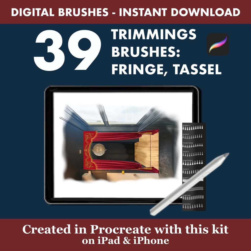 39 Procreate Trimmings Stamps | Decorative Fringe & Tassel Brushes -  Procreate Brush Shop by Sviatlana Fedzianiova