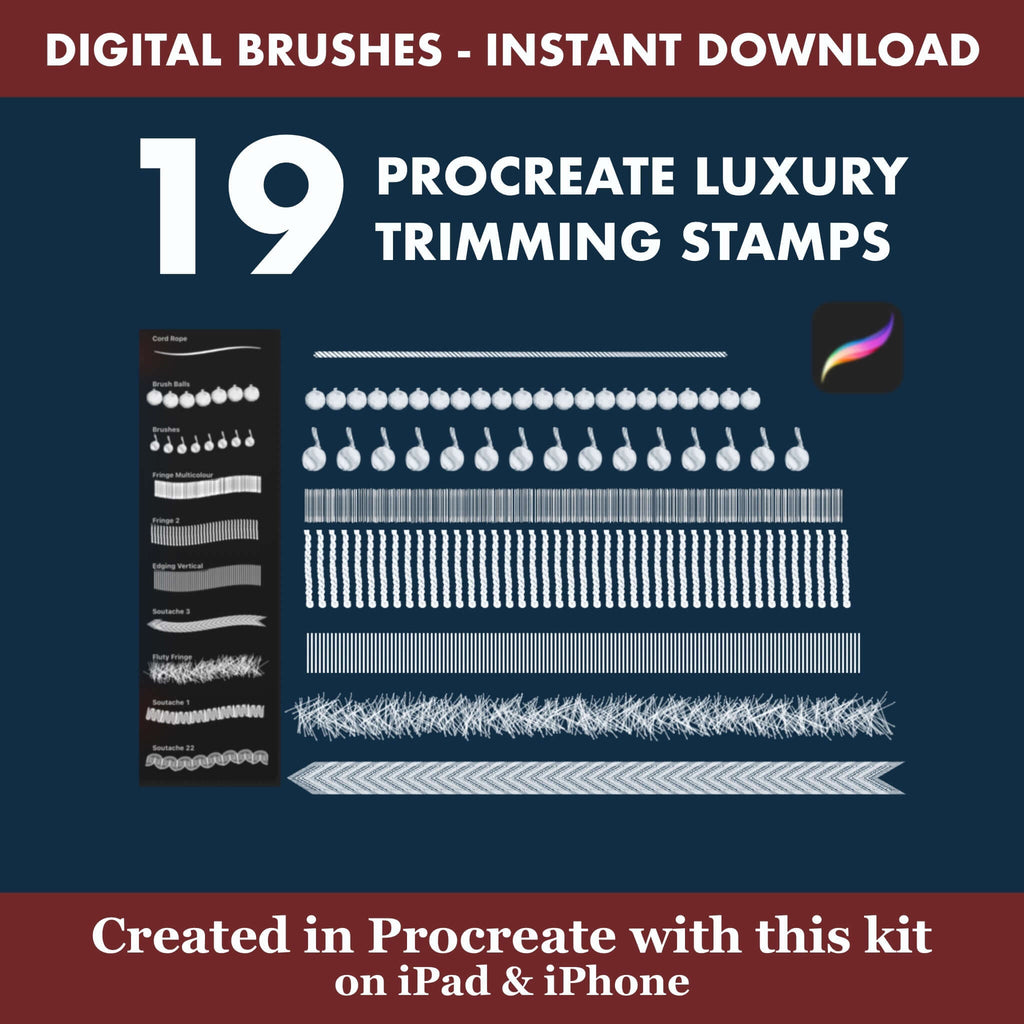 19 Procreate Luxury Trimming Stamps | Curtain, Tassel & Fabric Brushes -  Procreate Brush Shop by Sviatlana Fedzianiova