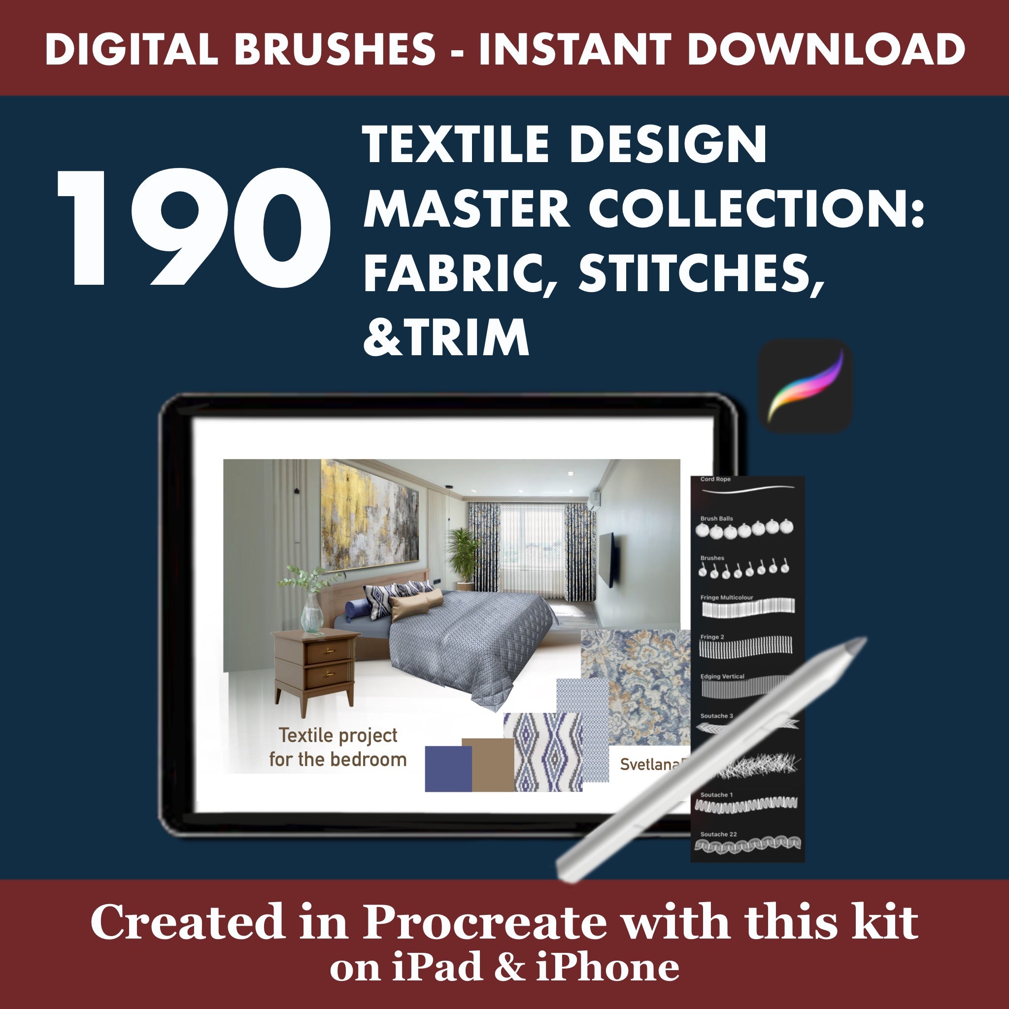 Quilting & Stitch Patterns: Dedicated brushes for professional quilting stitch patterns, detailed seams and hemline tools, traditional quilt designs, and decorative stitching elements perfect for bedding and upholstery detailing.