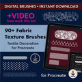 90+ Procreate Fabric Texture Brushes: Professional Textile Tools - Procreate Brush Shop by Sviatlana Fedzianiova