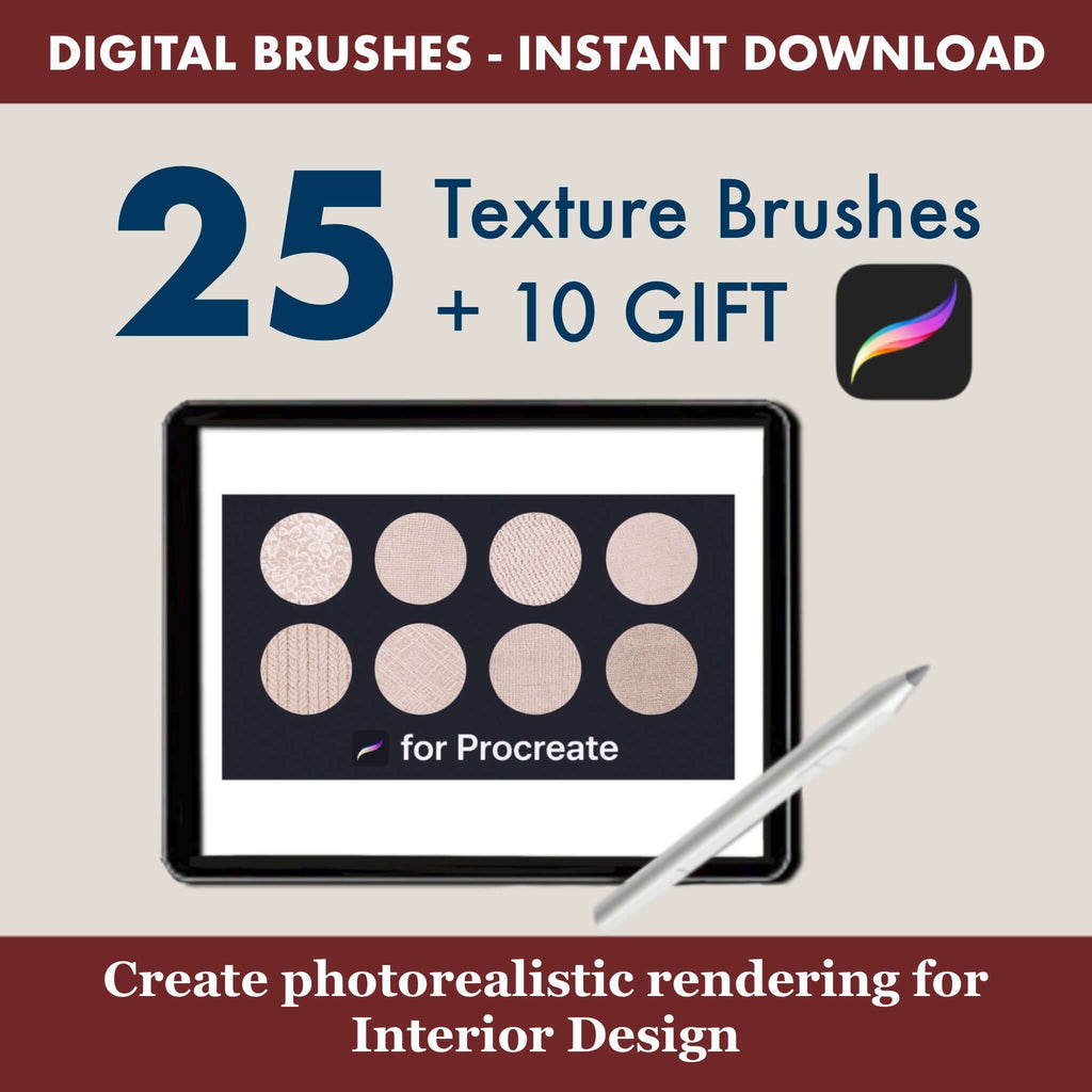 25 Procreate Texture Brushes + GIFT - Procreate Brush Shop by Sviatlana Fedzianiova