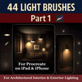 44 Lights Brush Set: Procreate Light Effects - Procreate Brush Shop by Sviatlana Fedzianiova