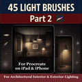 45 PROCREATE LIGHTING BRUSHES: ARCHITECTURAL ILLUMINATION KIT - Procreate Brush Shop by Sviatlana Fedzianiova