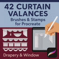 42 Procreate Curtain Valance Brushes & Stamps | Drapery Window -  Procreate Brush Shop by Sviatlana Fedzianiova