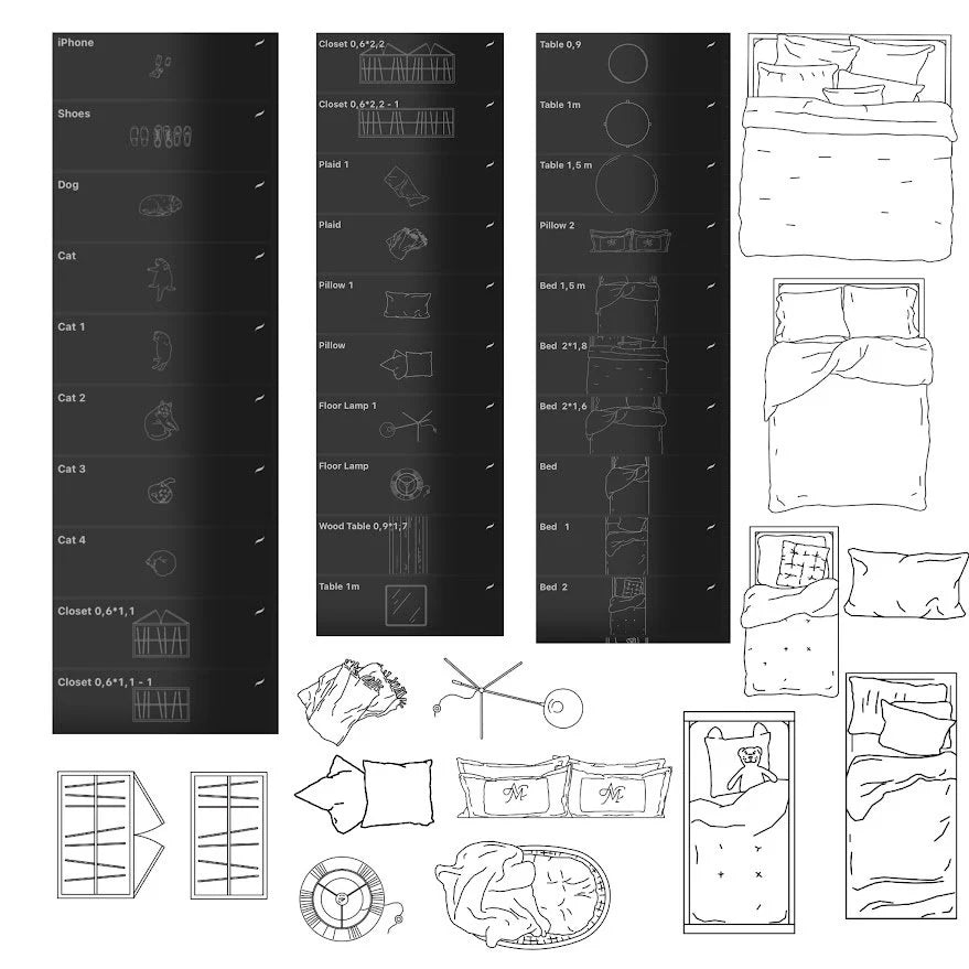 Creating a detailed floor plan sketch in Procreate using the architecture Master Kit brushes